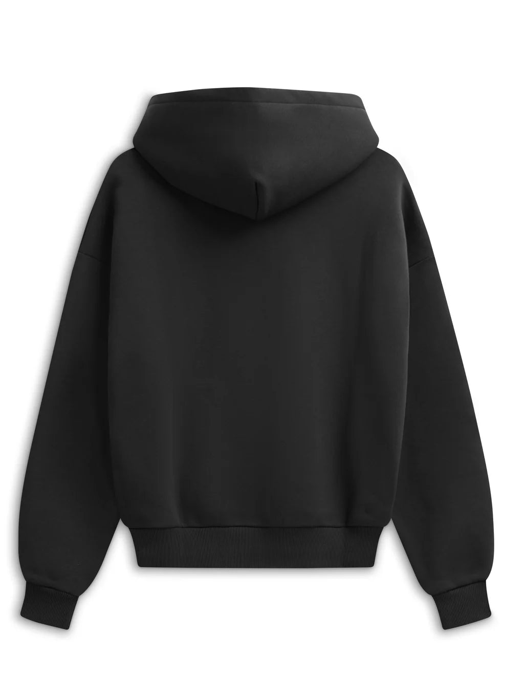 Back view of the CASPARA men's black All-Star hoodie against a white background.